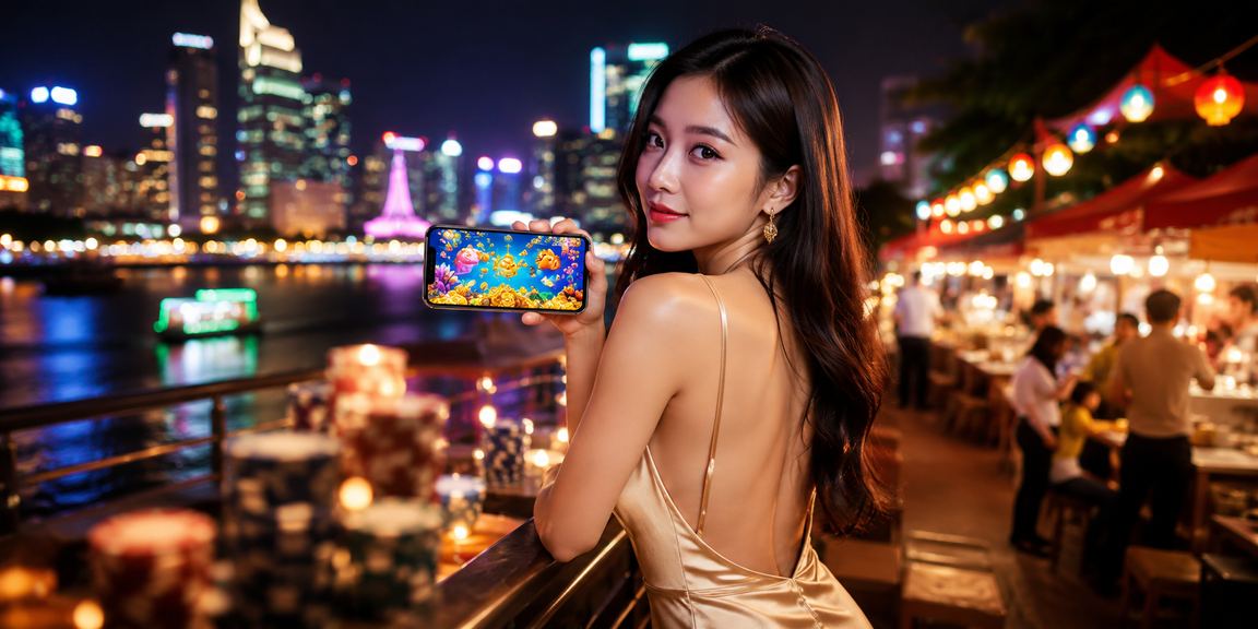 Cảnh chợ đêm TP.HCM – người dùng mở app casino di động theo dõi jackpot buổi tối